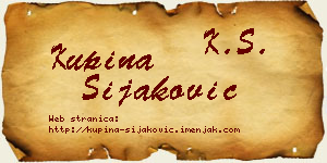 Kupina Šijaković vizit kartica
